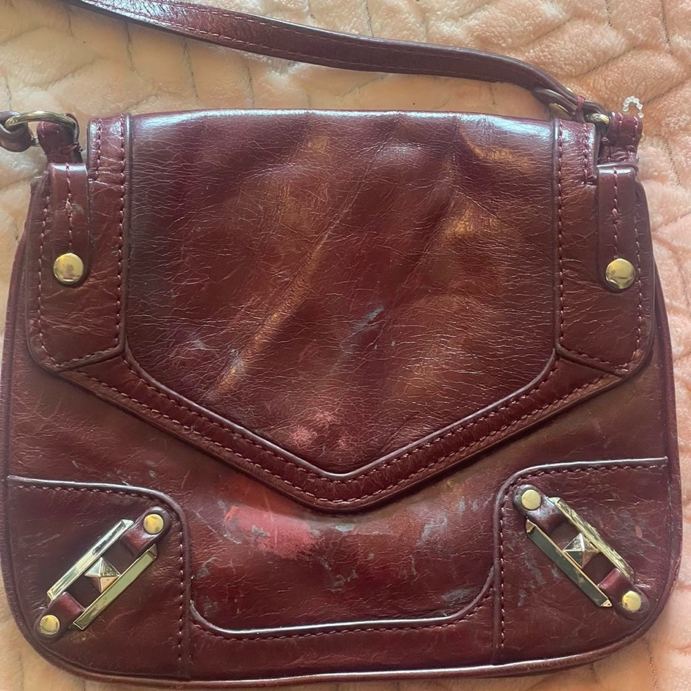 Burgundy Leather Crossbody Bag